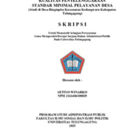 KUALITAS PENYELENGGARAAN  STANDAR MINIMAL PELAYANAN DESA  (Studi di Desa Ringinpitu Kecamatan Kedungwaru Kabupaten Tulungagung)