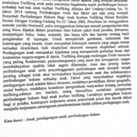 Perlindungan Hukum Anak sebagai Korban Perdagangan Manusia (Traficking) Ditinjau dari UU No. 35 2014